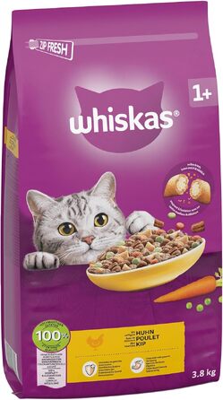 Сухий корм для дорослих котів Whiskas з куркою, 3.8 кг