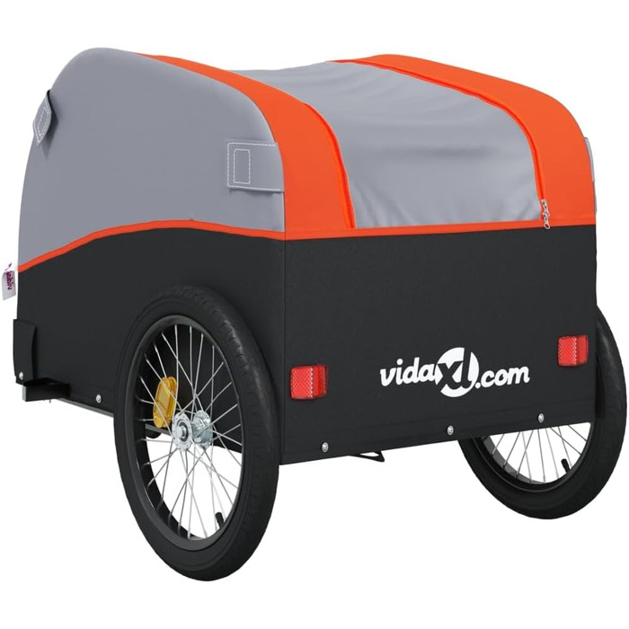 Причіп для собак, велосипедний причіп, причіп для бігу: чорний та помаранчевий, 45 кг, сталь, легка збірка, універсальний