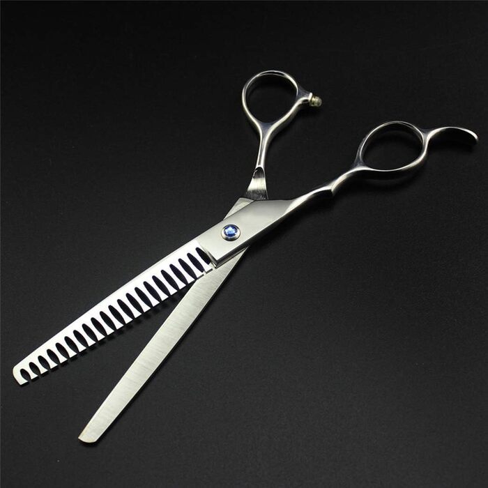 Набір професійних ножиць для грумінгу домашніх тварин, 7.0, 6 шт., прямі, тонкі та вигнуті ножиці, довговічний 9CR нержавіючий сталь для догляду за собаками