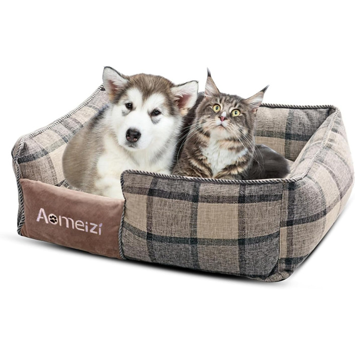 Ортопедичне ліжко для собак PETCUTE середнього та великого розміру. М'яке ліжко-софа для собак з знімним та пральним чохлом, антиковзаюче дно, сіре, для підтримки спини (L, сірий класичний)