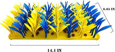 Силіконовий килимок-пазл для котів та собак VirgoCCY, інтерактивна миска-пазл для тварин, синій та жовтий, 1 розмір