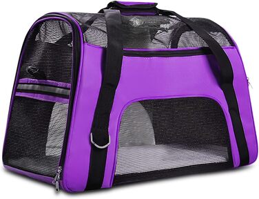 Переноска для тварин Galatée, переноска для собак та котів, дихаючий матеріал, для подорожей, складана, фіолетовий (M)