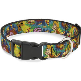 Нашийник для собак Scooby-Doo з пластиковою застібкою, малюнок Шеггі та Скубі, батик, мультиколір, 22,9-38,1 см, ширина 2,5 см