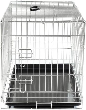 Складана металева клітка для транспортування Vadigran Classic, 76x48x55 см, срібляста, розмір L