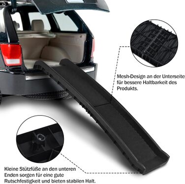 Рампа для собак, складана, для автомобіля, пластикова, антиковзаюча, до 90 кг, 156 x 40 см