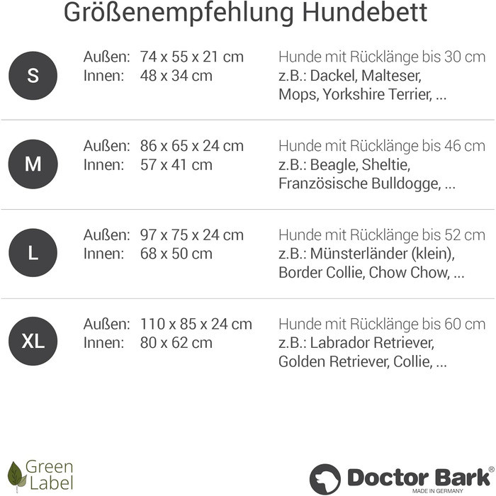 Ліжко для собак Doctor Bark Kleine Hunde - Корзина для собак, м'яка та пухнаста - Миється, зносостійка, затишна - Зроблено в Німеччині GreenLabel (S - 74x55 см, світло-сірий)