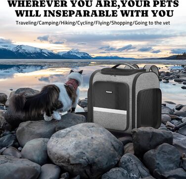 Рюкзак для собак та котів Pawtners, до 8,2 кг, сірий, дихаючий, з міцною сіткою