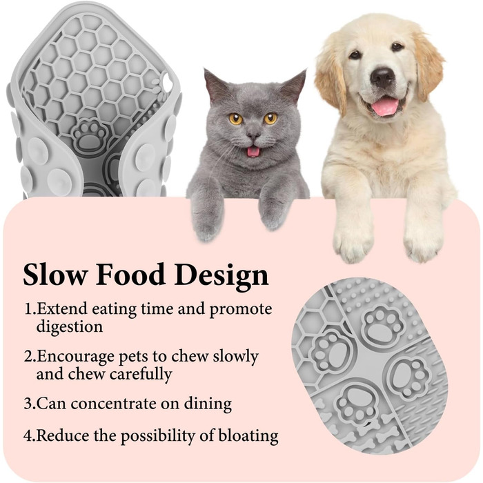 Килимок для годування собак, котів, цуценят: повільне годування, тренування, миска-лежанка з присосками