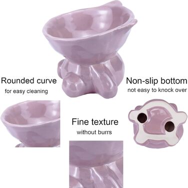 Підвищений годівниця для котів Busnos, керамічна, 14x13x11 см, блакитна