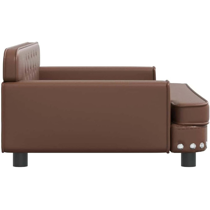 Крісло-ліжко для собак, лежанка для собак з м'якою подушкою, диванчик для собак, лежанка для котів, штучна шкіра (90 x 53 x 30 см, Коричневий)