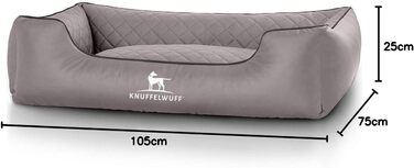 Крісло-ліжко для собак Knuffelwuff Milan, XXL, штучна шкіра, 120 x 85 см, сірий колір