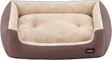 Ліжко для собак Feandrea, корзина для собак з двостороннім матрацом, PGW001Z (100 x 75 x 25 см, Коричневий)