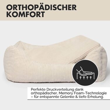 Ортопедичне ліжко для собак Антон | Ліжко-кошик для середніх та великих собак (Бежевий, 105x75 см)