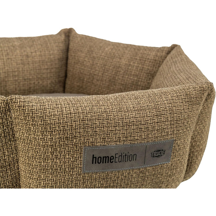 Кругле ліжко для собак TRIXIE Viviana, діаметр 50 см, коричневе - м'яке ліжко з велюрової тканини, корзина для маленьких собак, інтегроване подушка, неслизьке дно, можна прати - 37548, розмір 50x50x20 см