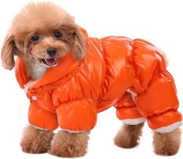 Зимовий одяг для собак AOFITEE: теплий, водонепроникний костюм, тепла жилетка, розмір Large, помаранчевий/червоний, візерунок 'Sunset Chevron'