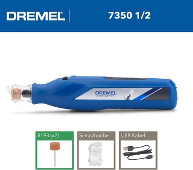 Dremel 7350: Шліфувальник для кігтів домашніх тварин (собаки, коти) з акумулятором 3.6V, USB-кабель, 2 насадки