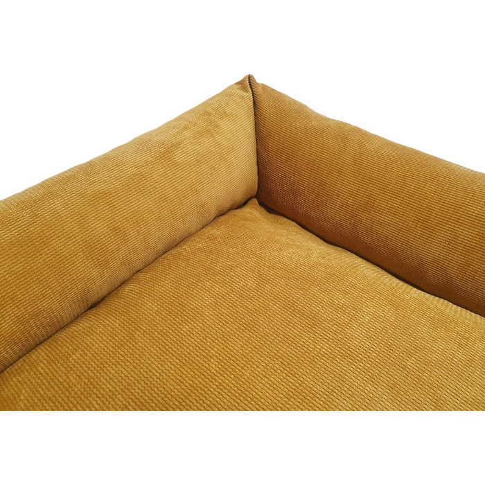 Ортопедичне ліжко для собак, суглобозахисне, миється, для великих, середніх та маленьких собак, гірчичний колір (L=99/79/18см)