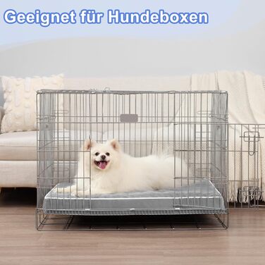 Ортопедичне ліжко для собак KSIIA, 58x43x7 см, сіре - зручне та миється, знімний матрац