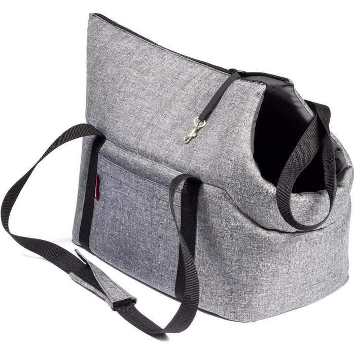 Сумочка для собак BOUTIQUE ZOO, переноска для цуценят - сіра, S (до 5 кг), L 34 x 22 x 26 см