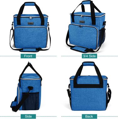 Сумка для собак Baglher, туристична сумка для тварин з контейнерами для корму та мисками, блакитна (M)