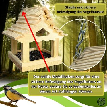 Дерев'яний годівничка для птахів на балкон, стійкий до погодних умов, ручної роботи, для саду та балкону