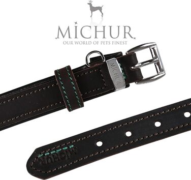 Шкіряний нашийник для собак MICHUR Oleo, коричневий, різні розміри