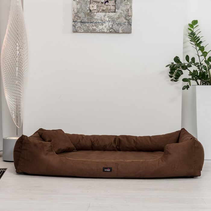 Ортопедичне ліжко для собак Tierlando® Pluto Ortho VISCO з м'якого велюру, Viscoschaum, розмір PLV5 130x100 см, колір 02 Графіт (PL3 | M+ | 90x75 см, 01 Коричневий)