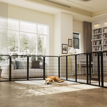 Вольєр для собак Yaheetech 8-секційний, 80 см, для квартири та саду, з'єднання з круглим головою, складаний, без інструментів (100 см висота)