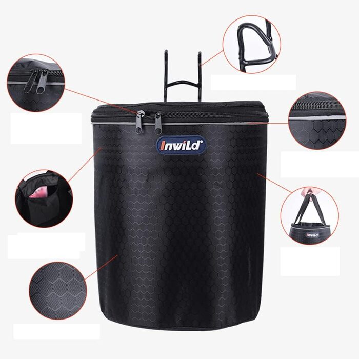 Кошик на кермо велосипеда, передній, складний | Кошик для велосипеда | Легкий монтаж, знімна корзина-сумка для самокатів, балансувальних велосипедів, собак, пікніків, покупок