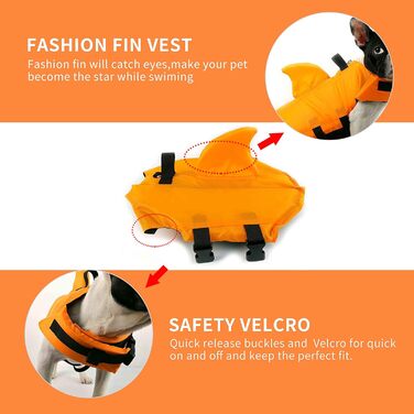Світшот для собак Snik-S: жилет для плавання з регульованим ремінцем, для собак з короткою мордою (Мопс, Бульдог, Бультер'єр, Чихуахуа), помаранчевий, Medium
