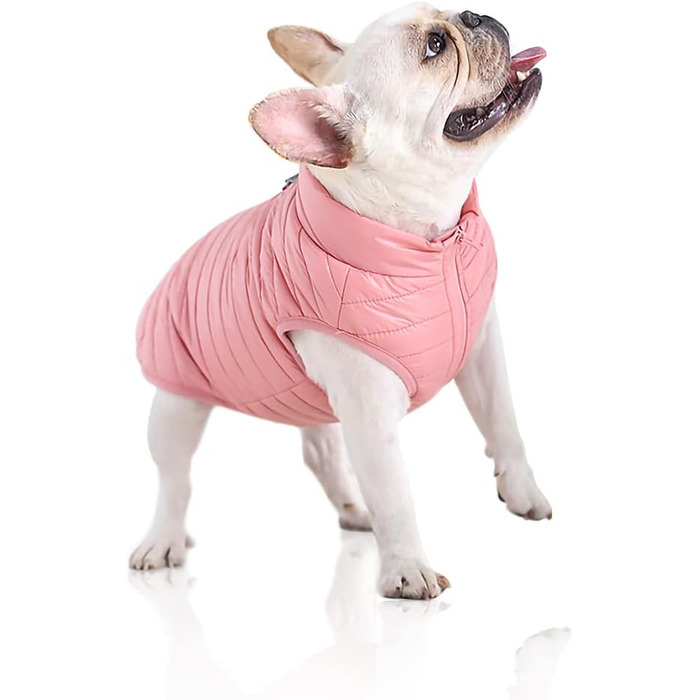 Зимовий одяг для собак: тепла куртка-жилет для собак, для цуценят, водонепроникна, вітронепроникна, тепла, з утеплювачем, для маленьких та середніх собак (XL, Рожевий)