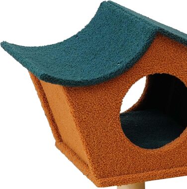 Котячий будиночок з дерева з штучним хутром Fudajo, 114 см, з кульками для ігор