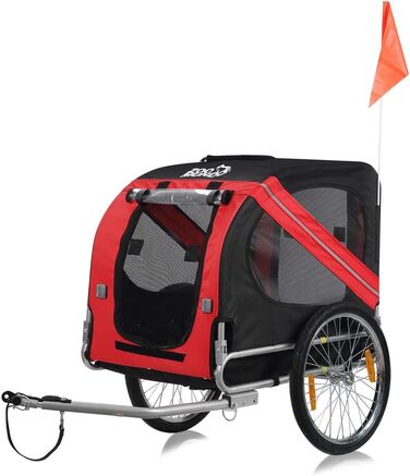 Фahrradanhänger Zoomundo для собак: червоний/чорний, срібна рама - Zoomundo