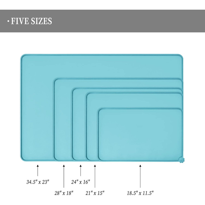 Силіконовий килимок для тварин Reopet - водонепроникний килимок для собак та котів з піднятими бортиками, 60 x 40 см, 1 шт.