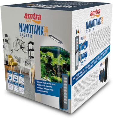 Amtra Nanotank System 36 — акваріум із скла 36 л, LED-освітлення, фільтр, підкладка, 40x30x30 см