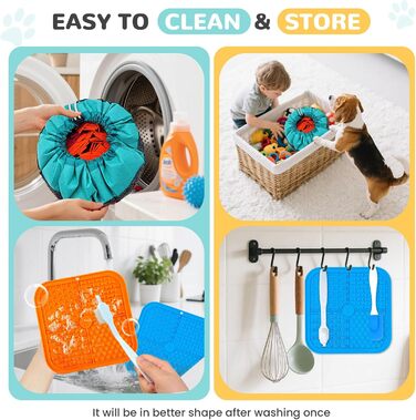 Нюхальна килимок для собак великих порід та силіконовий килимок для ласощів, інтерактивна іграшка-головоломка, щоб собака був зайнятий, розвиваюча нюхальна килимок для повільного годування. В комплекті: 1 великий (76,2 x 45,7 см) + 1 маленький (20,3 x 20,