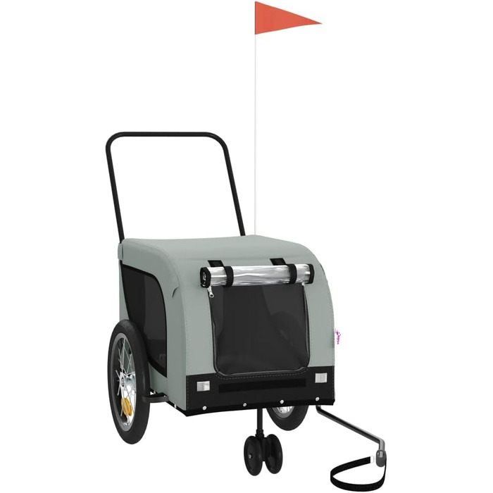 Причіп для велосипеда для собак Сірий та Чорний, Oxford-Gewebe та сталь, LH12049