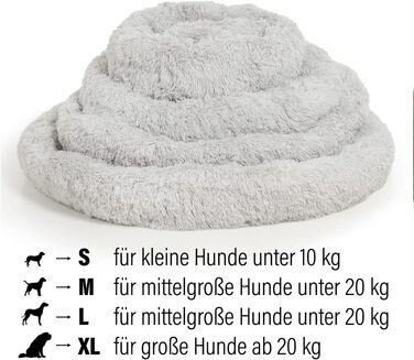 Wallace & Jones | Плюшеве ліжко для собак Sarnia - XL, сірий, 115 x 115 x 26 см