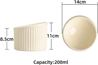 Підвищена годівниця для котів Sweejar з кераміки, нахилена, 350 мл, бежева. Захист хребта, запобігання згортанню та нудоті. Без стресу.