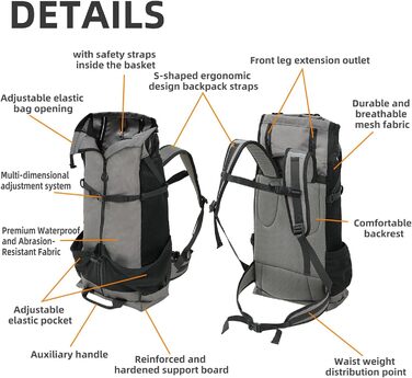 Рюкзак для тварин, рюкзак для собак з великим регульованим відділенням, кліпса від випадання шерсті, аксесуари для тварин