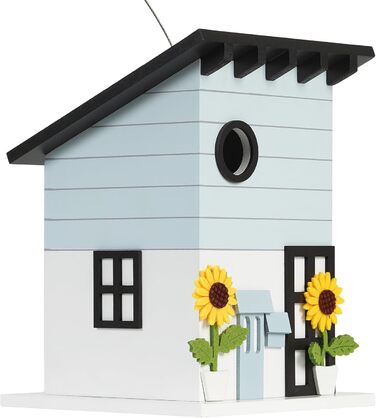 Дім для птахів JUJOYBD - дерев'яний годівниця для птахів у стилі кантрі, для саду, балкону та тераси, з отвором 33 мм