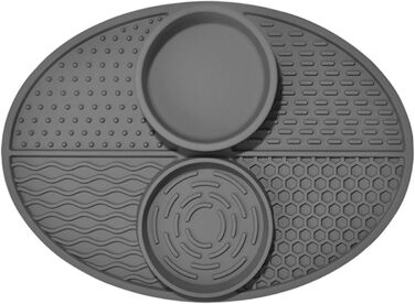 Килимок-заспокоювач для тварин з присосками: годівниця для собак та котів, силіконовий килимок для повільного годування, антизастрягання, сірий