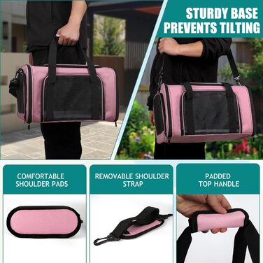 Транспортний бокс для собак та котів Top Tasta, великий, рожевий, L, 20x13x13 см