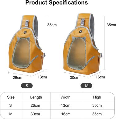 PETCUTE Сумка-переноска для собак та котів, складна, для маленьких тварин, з ременем безпеки, для прогулянок на вулиці (M, помаранчевий+коричневий)