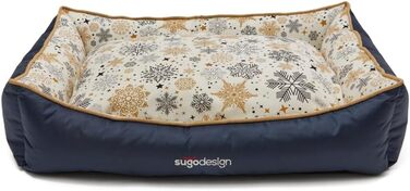 Водонепроникне ліжко для собак з бавовни та поліестеру - Корзинка для собак з знімним подушкою - Софа для собак з переносною сумкою - 7 різних мотивів - 3 розміри (S/M, X) (червоно-зелений, ) Різдво червоно-зелений (Різдво сіро-золотий, L)