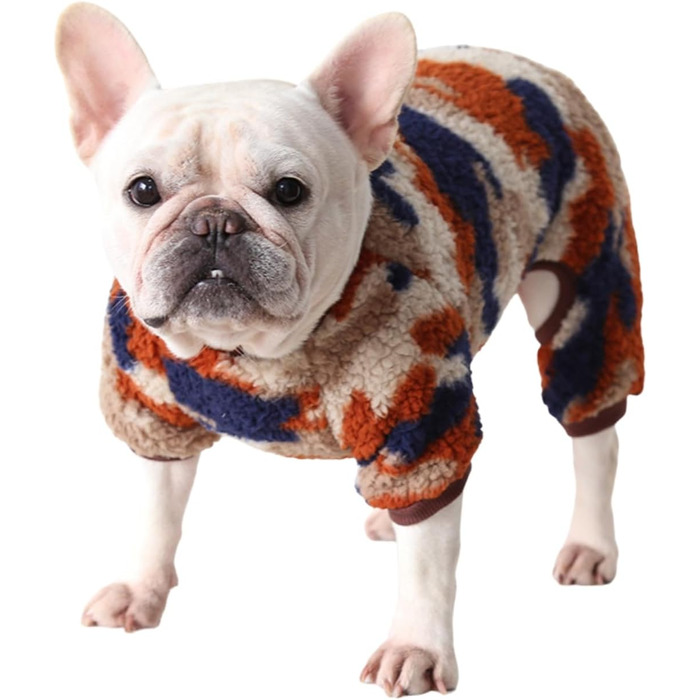 Піжама для собак, тепла, флісова, комбінезон, костюм для цуценят та собак середніх розмірів (XXL, камуфляж)