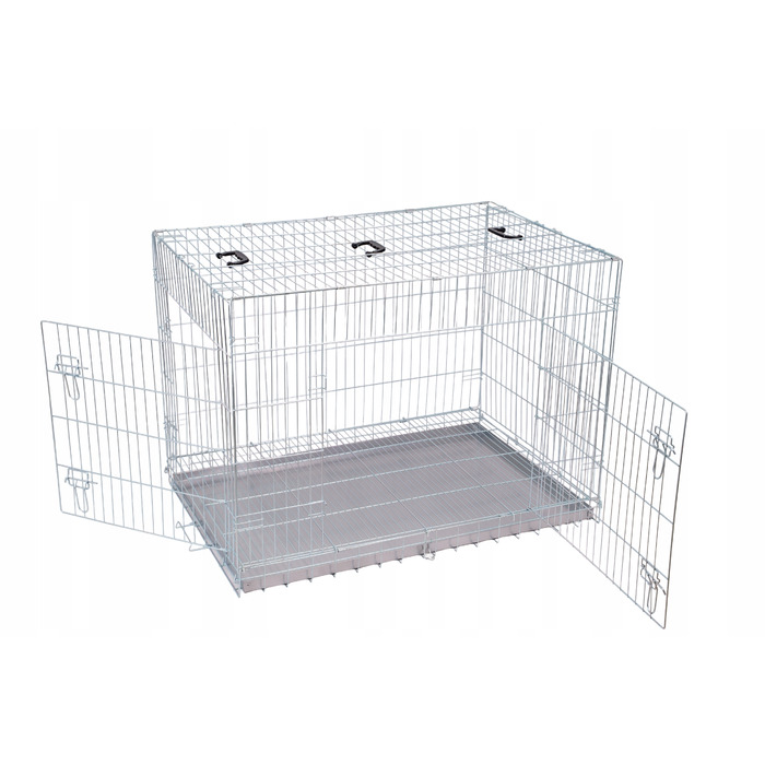 Вольєр-клітка для собак з гігієнічним дном, оцинкована, міцна, 91x57x65 см
