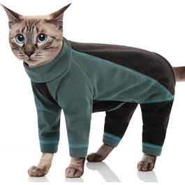 Теплий флісовий комбінезон для котів Sphynx SUNFURA, антистатичний, захист від випадіння шерсті, для безшерстих котів і маленьких собак