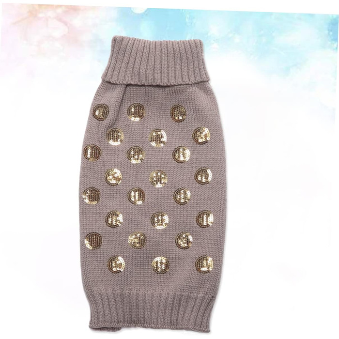 В'язаний пуловер для собак Angoily - теплий одяг для домашніх тварин, зимова колекція, великий дизайн, зручний для собак сірого кольору