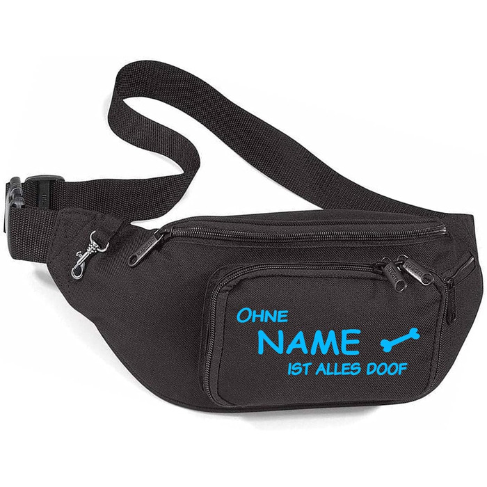 Сумка для ласощів для собак, сумка для доріг, сумка для дресирування собак (чорний/синій з іменем на вибір)